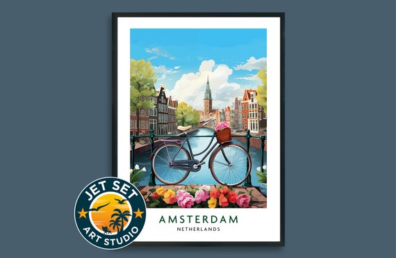 Amsterdam Holland Netherlands Travel Print Poster Framed Unframed Canvas Gift