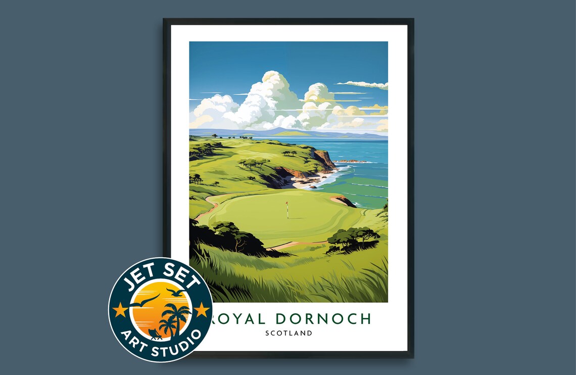 Royal Dornoch Golf Course Art Print, Scotland