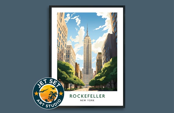 Rockefeller Building New York Usa Travel Print Poster Wall Art Framed Unframed Canvas Gift