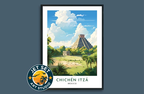 Chichn Itz Mexico Travel Print Wall Art Framed Unframed Canvas Gift