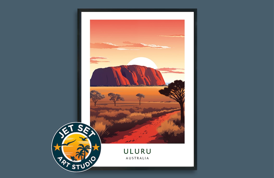 Uluru Ayers Rock Australian Travel Poster