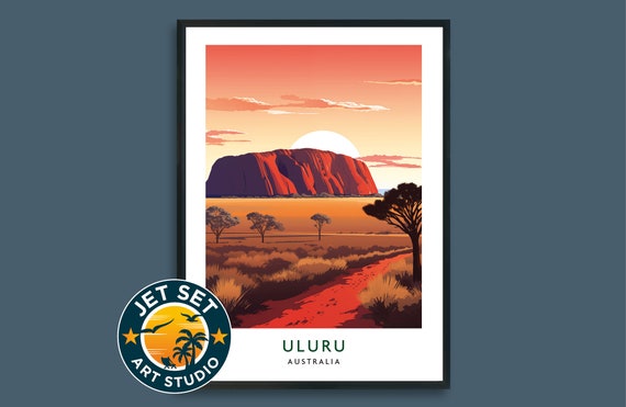 Uluru Ayers Rock Australian Travel Poster