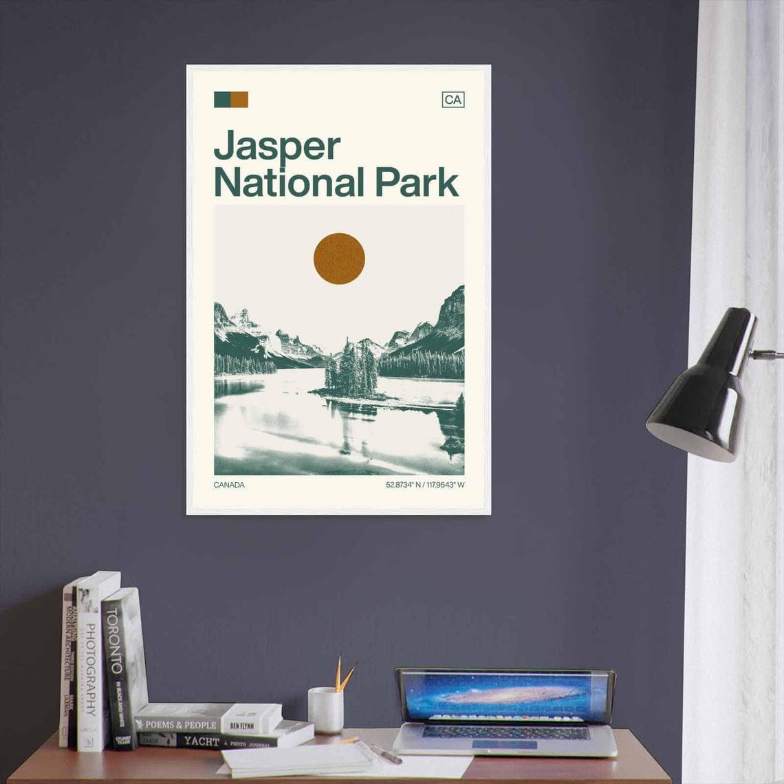 Jasper National Park Canada Alpine Lake Mountain Travel Poster - Image 3
