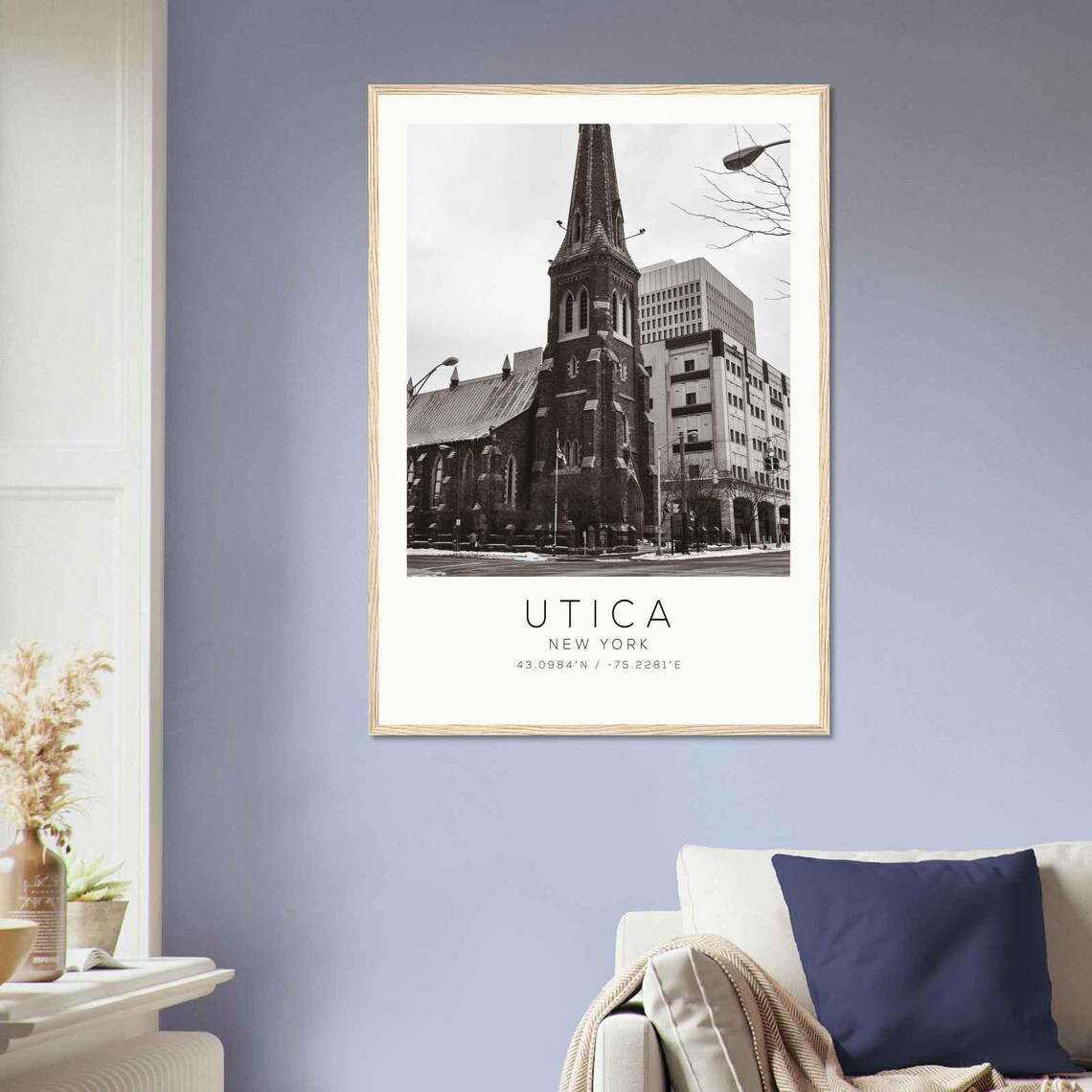 Utica New York Historic Church Steeple Downtown Vintage Photo Poster - Image 2