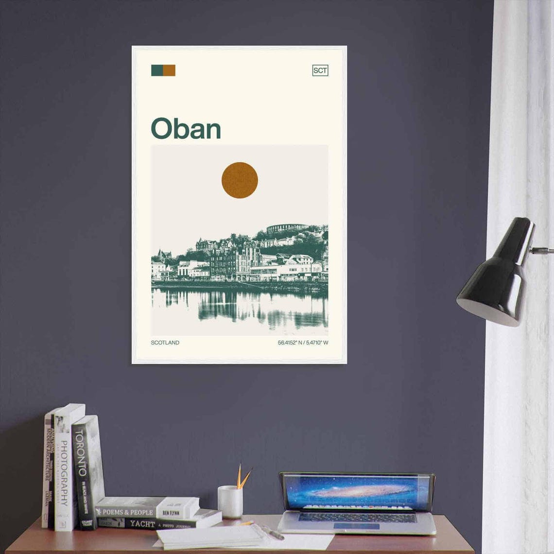 Oban Scotland Waterfront Town Harbor Minimalist Travel Poster - Image 3