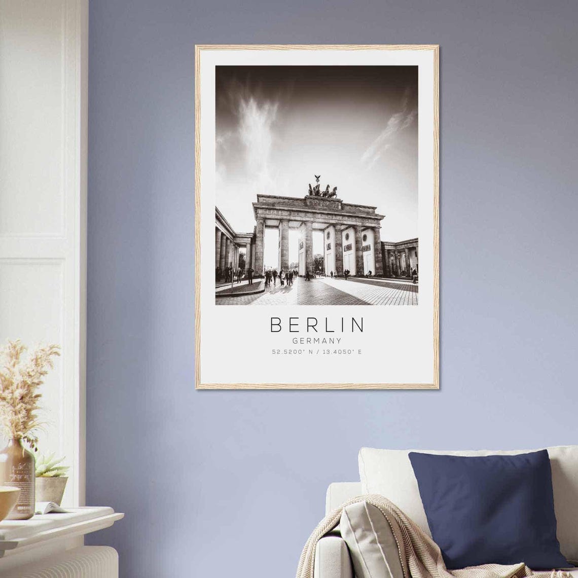 Berlin Germany Brandenburg Gate Black White Landmark Photo Poster - Image 2