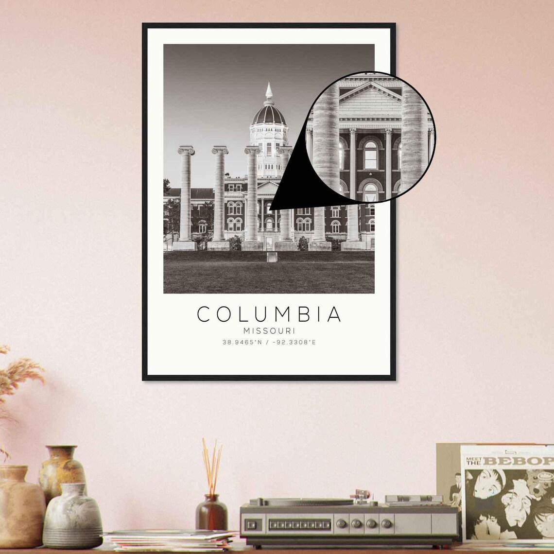 Columbia Missouri Photo Travel Poster Columbia Travel Print Minimalist Travel Print - Image 4