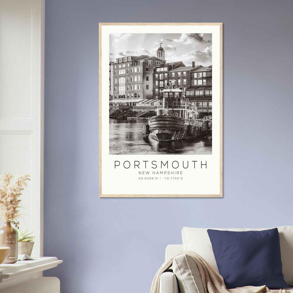 Portsmouth New Hampshire Photo Travel Poster Portsmouth Travel Print Minimalist Travel Print Ds3 - Image 2