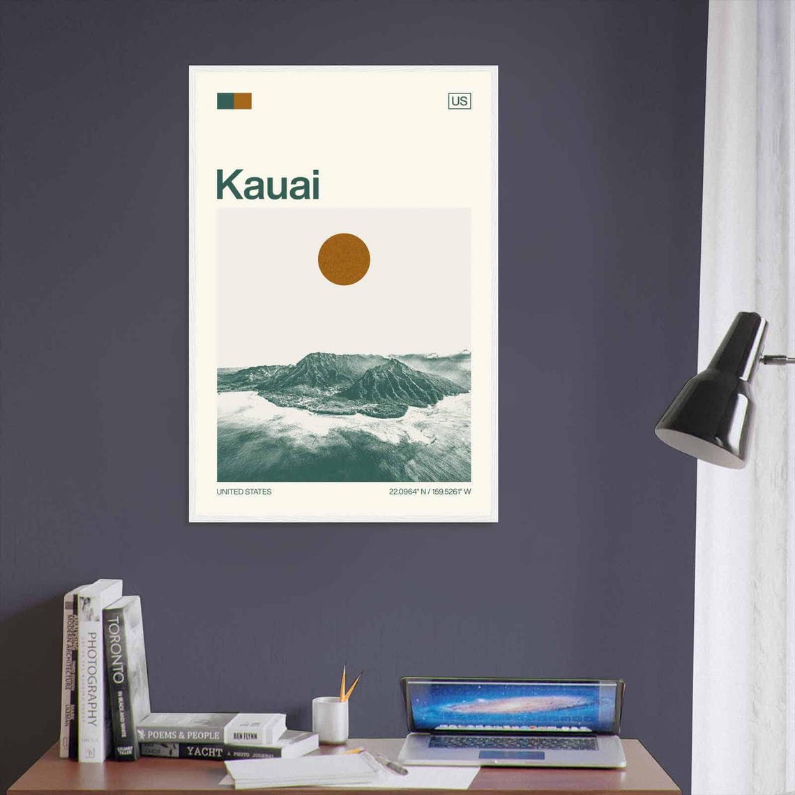 Kauai Hawaii Napali Coast Cliffs Minimalist Travel Art Poster - Image 3
