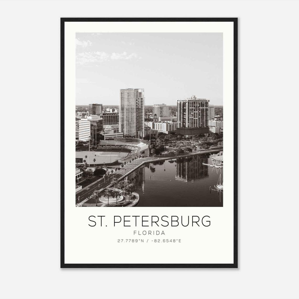 St Petersburg Florida Photo Travel Poster St Petersburg Travel Print Minimalist Travel Print Ds2