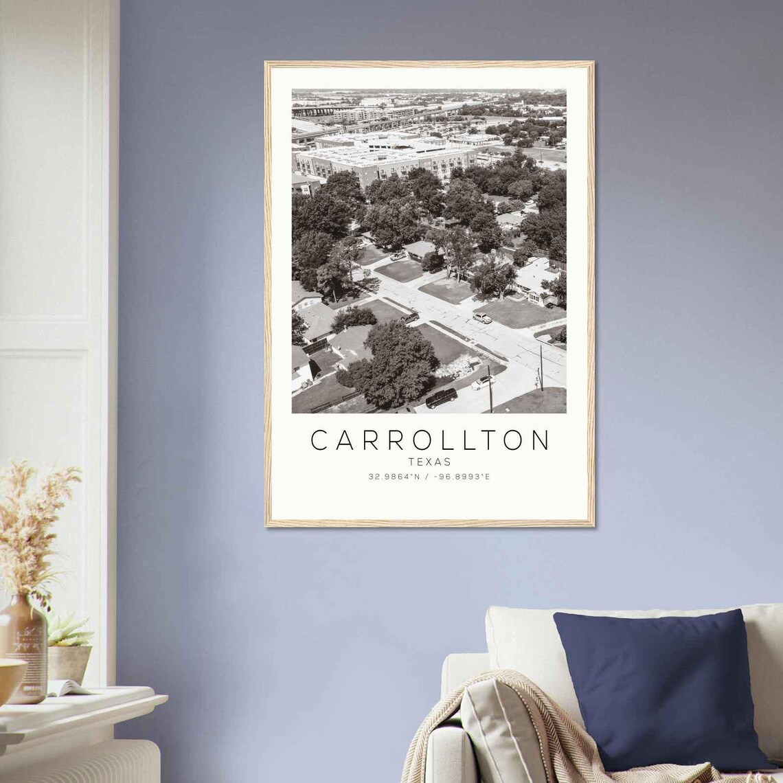 Carrollton Texas Suburban Neighborhood Aerial View Travel Poster - Image 2