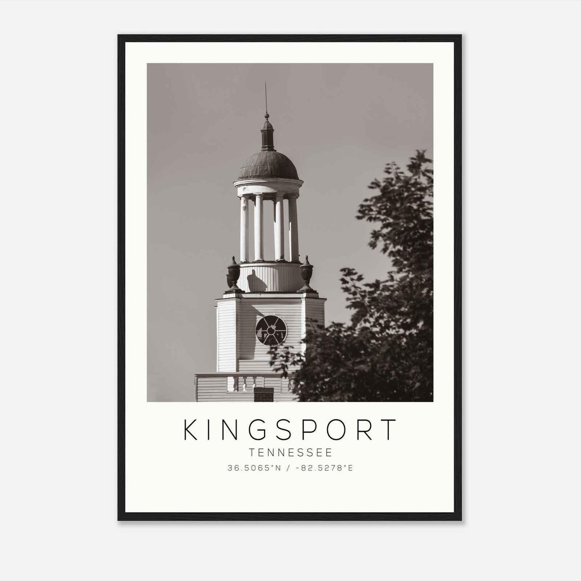 Kingsport Tennessee Photo Travel Poster Kingsport Travel Print Minimalist Travel Print