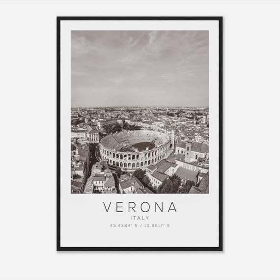 Verona Italy Minimalist Travel Poster, Travel Print