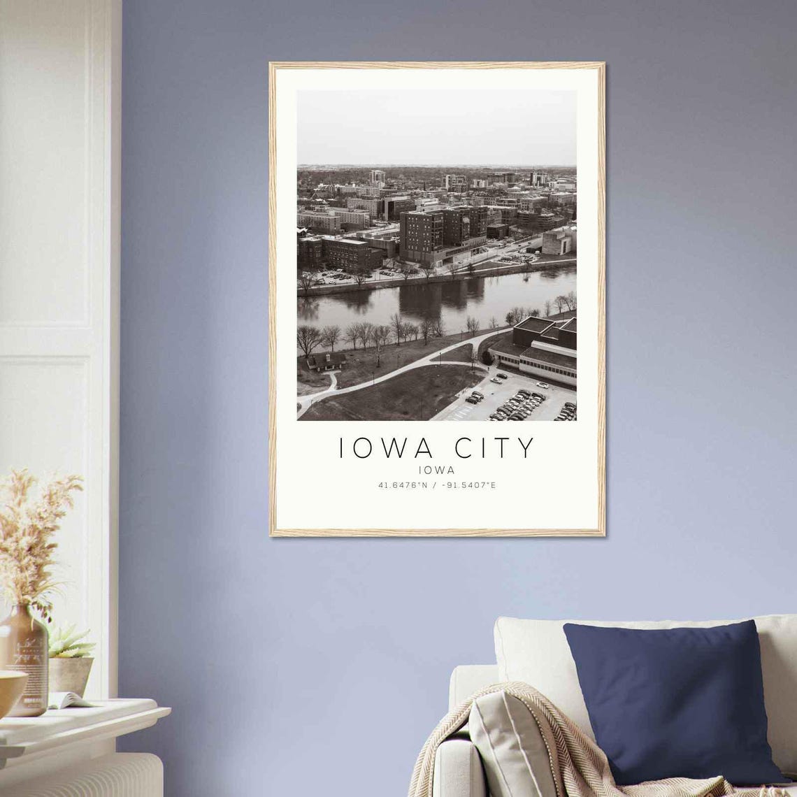 Iowa City Iowa Photo Travel Poster Iowa City Travel Print Minimalist Travel Print - Image 2