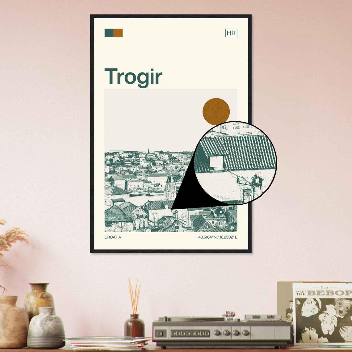 Trogir Croatia Old Town Harbor Rooftops Vintage Travel Poster - Image 4