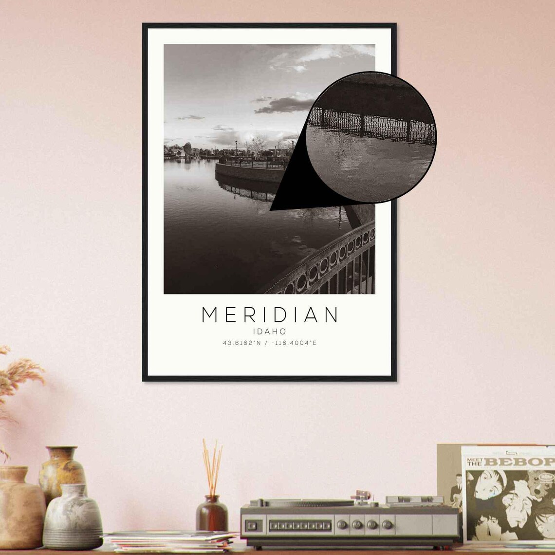 Meridian Idaho Waterfront Promenade Minimalist Travel Poster - Image 4