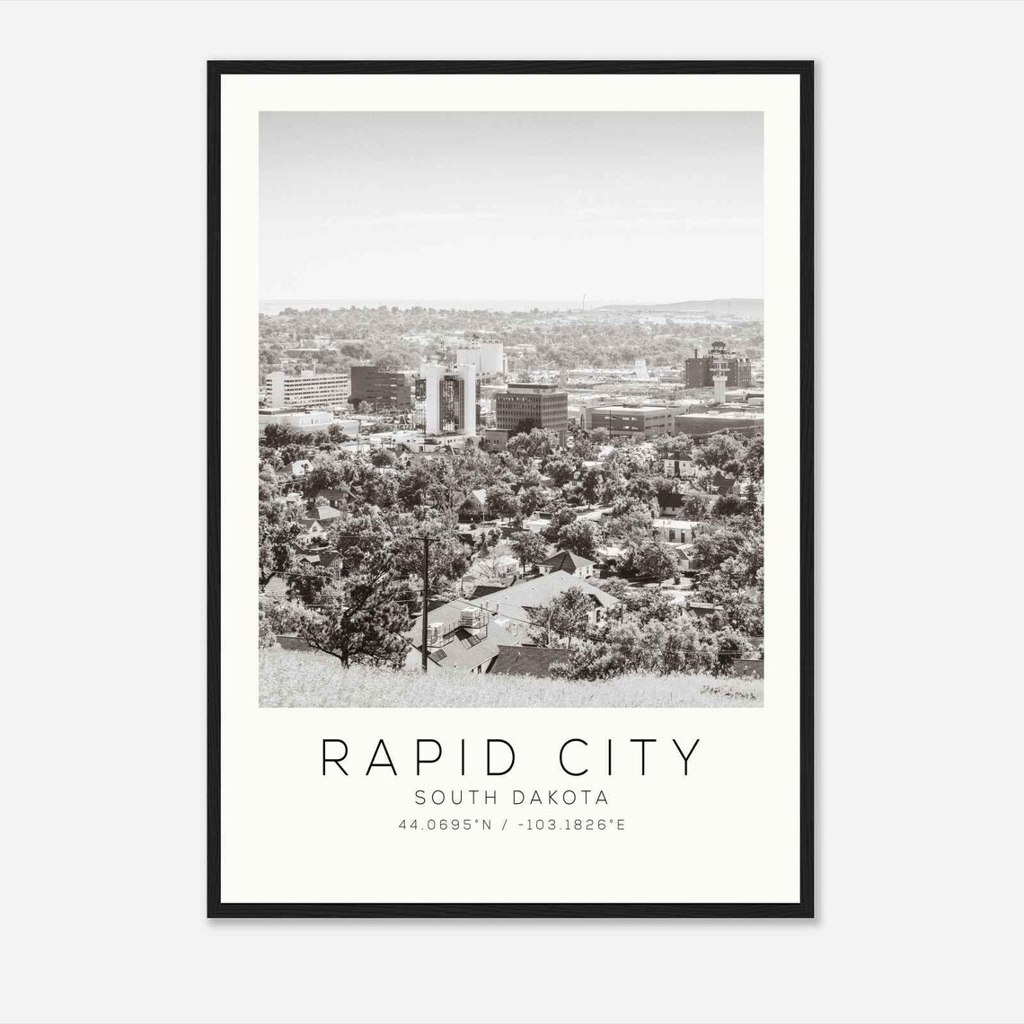 Rapid City South Dakota Photo Travel Poster Rapid City Travel Print Minimalist Travel Print