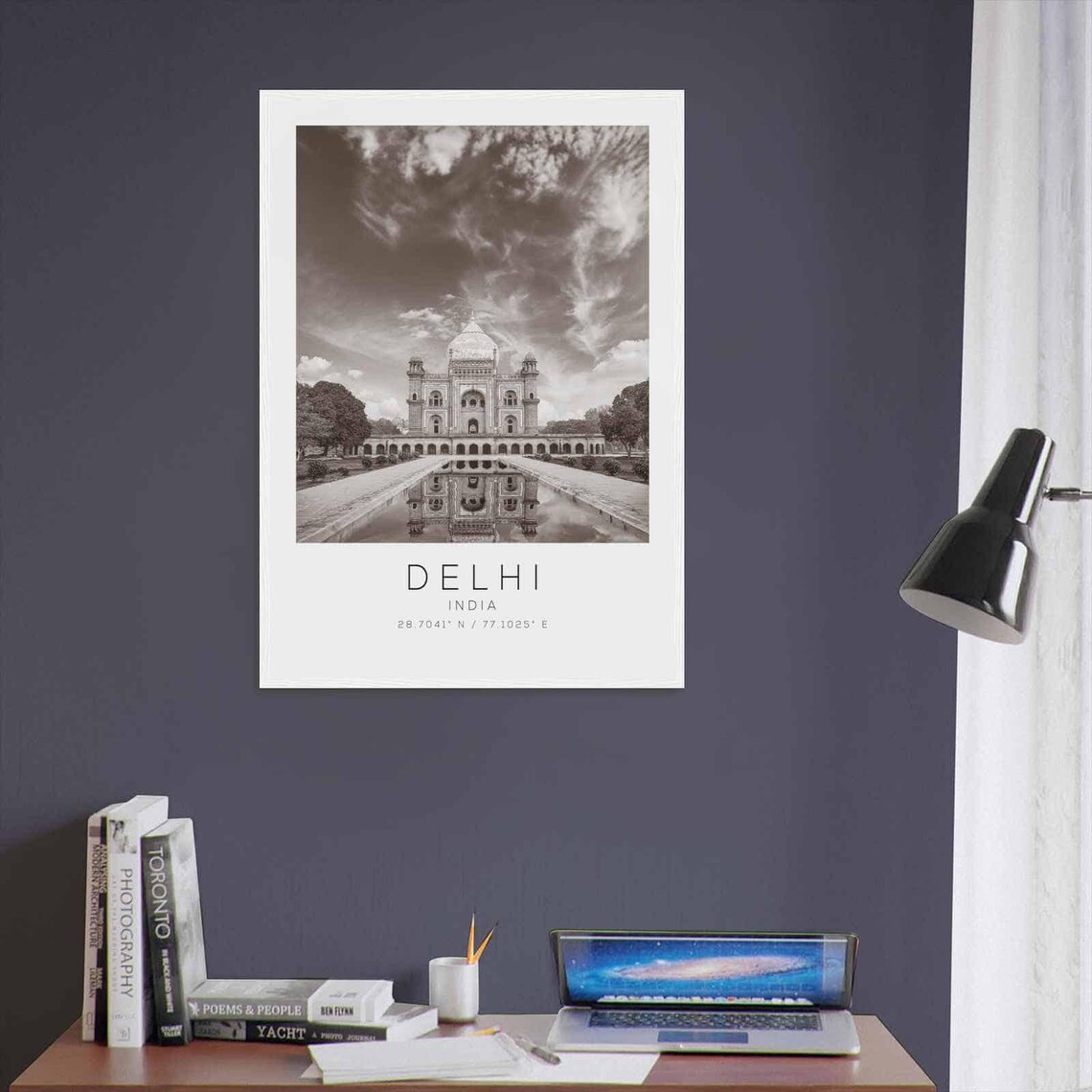Delhi India Travel Photo Poster Bw Delhi Travel Print Minimalist Travel Poster Print - Image 3
