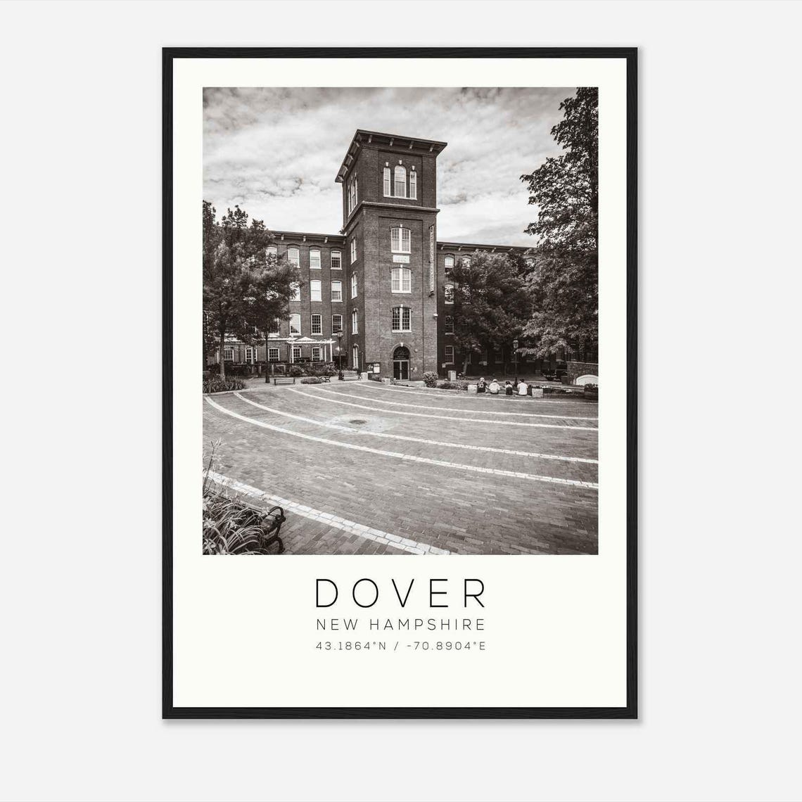 Dover New Hampshire Historic Brick Mill Tower Plaza Photo Poster