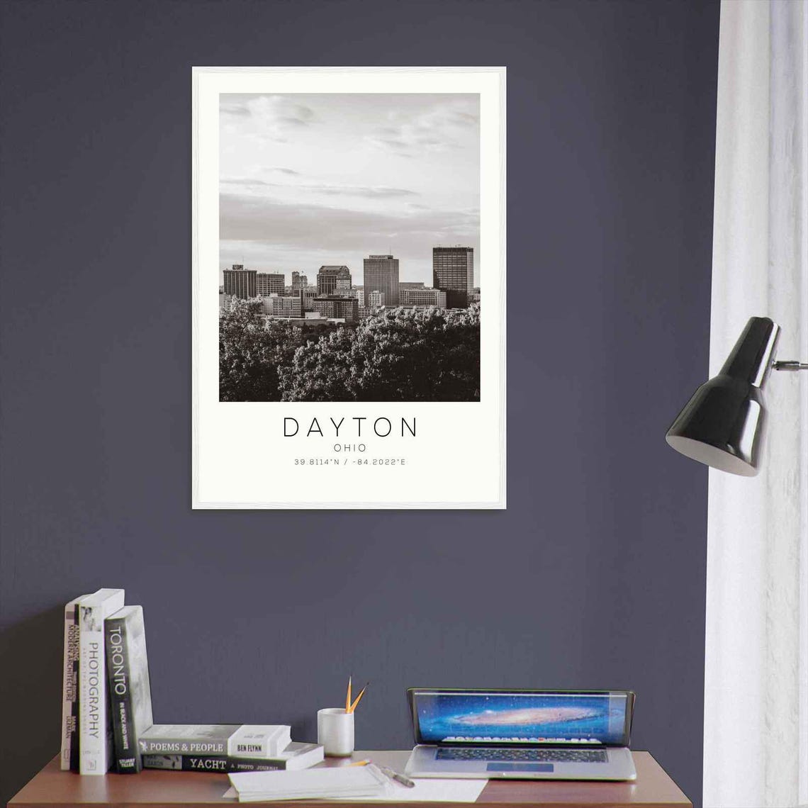 Dayton Ohio Skyline Trees Sunset Urban Landscape Photo Poster - Image 3
