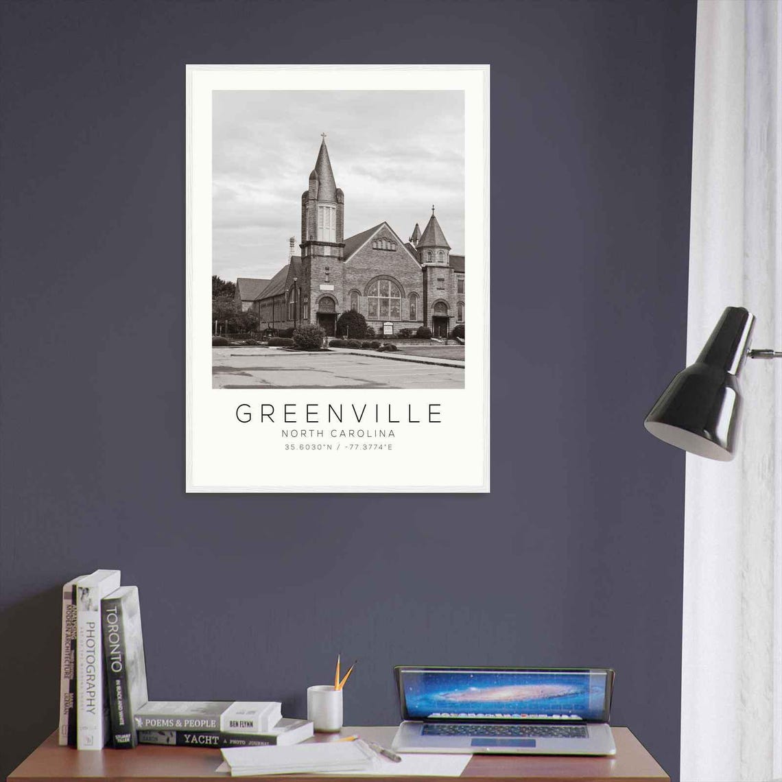 Greenville North Carolina Photo Travel Poster Greenville Travel Print Minimalist Travel Print - Image 3