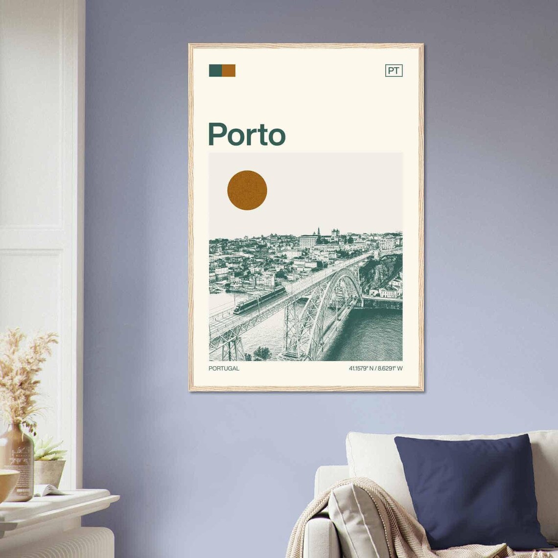 Porto Portugal Dom Luis I Bridge River Minimalist Travel Poster - Image 2