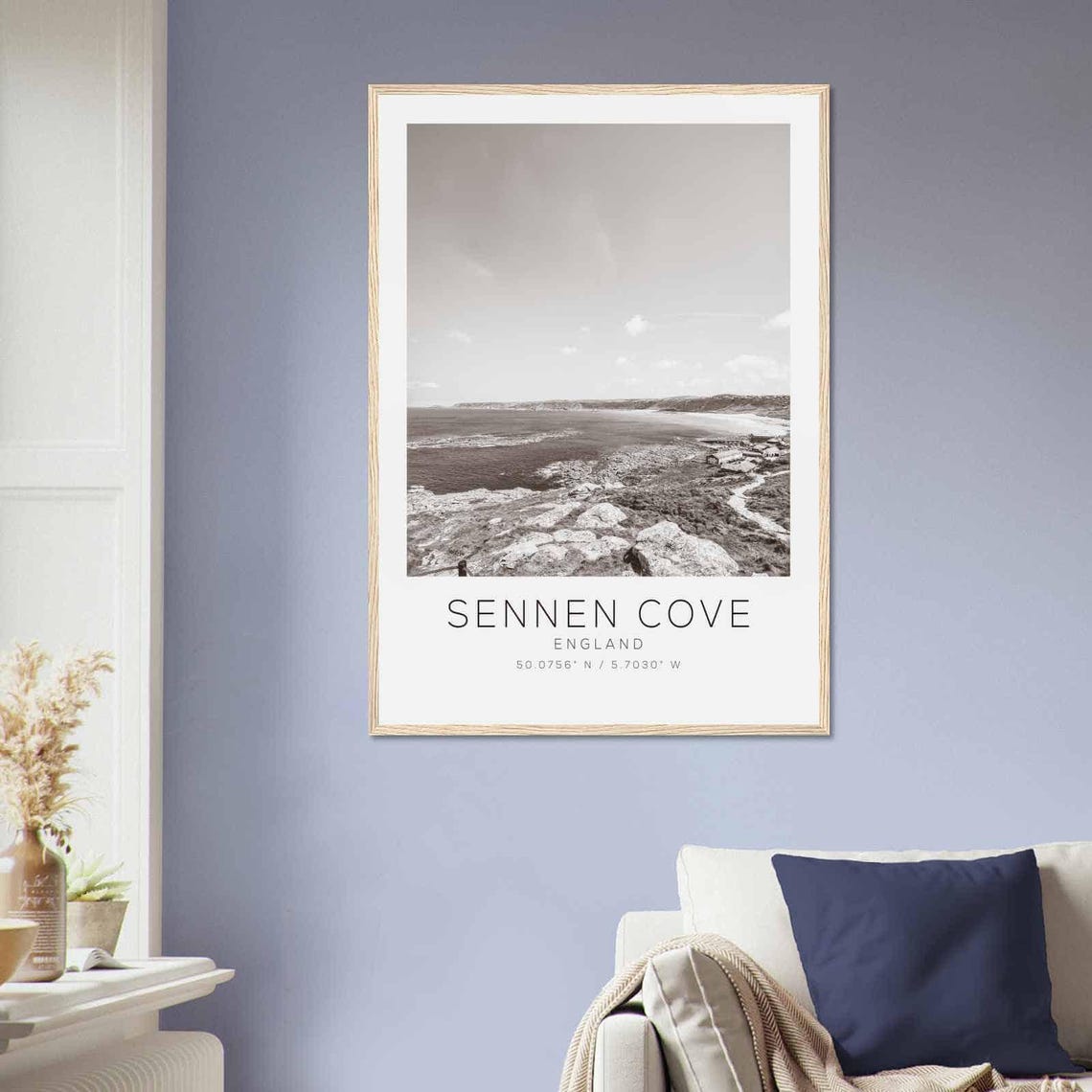 Sennen Cove England Travel Photo Poster Bw Sennen Cove Travel Print Minimalist Travel Poster Print - Image 2