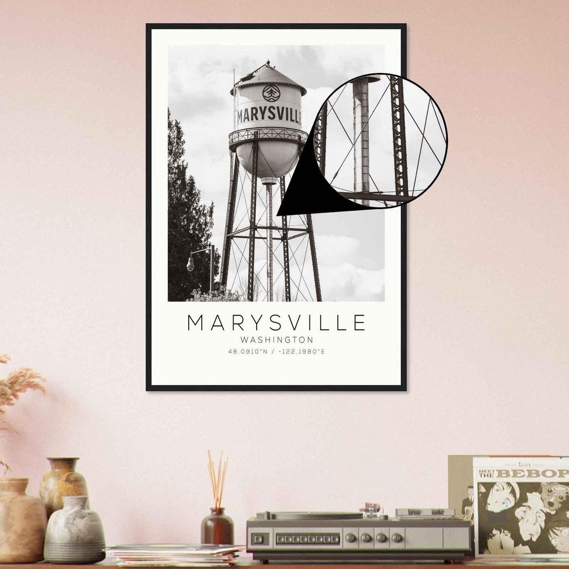 Marysville Washington Photo Travel Poster Marysville Travel Print Minimalist Travel Print - Image 4