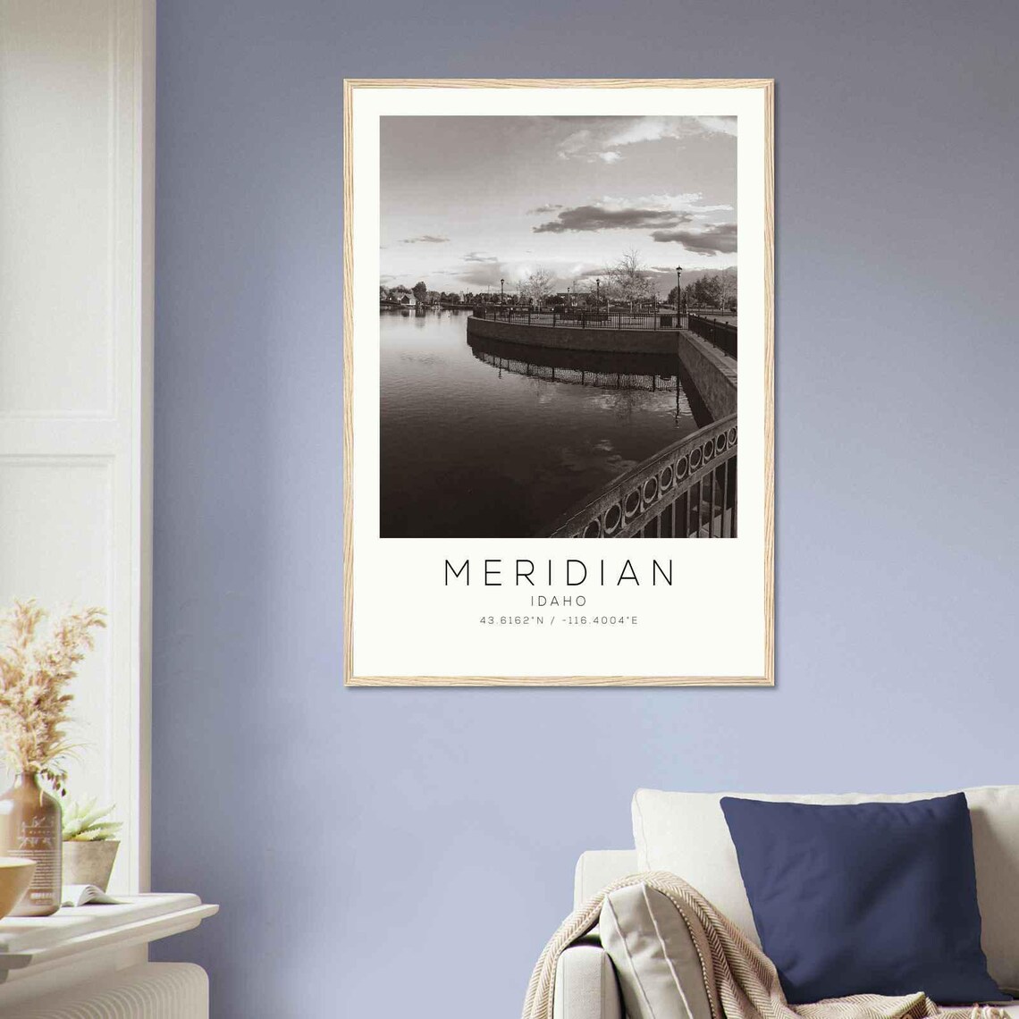 Meridian Idaho Waterfront Promenade Minimalist Travel Poster - Image 2