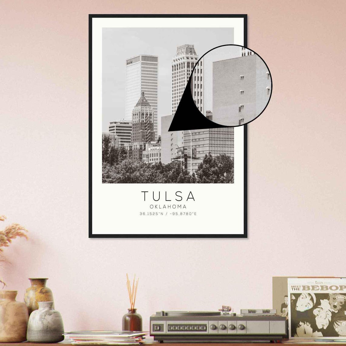 Tulsa Oklahoma Skyline Skyscrapers View Minimalist Photo Poster - Image 4