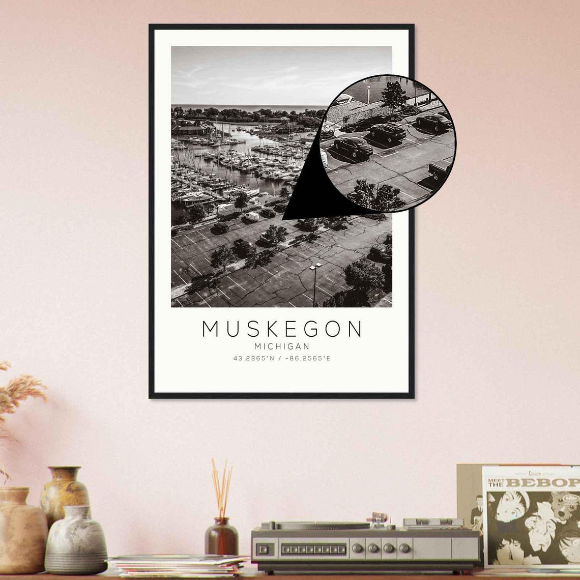 Muskegon Michigan Photo Travel Poster Muskegon Travel Print Minimalist Travel Print - Image 4
