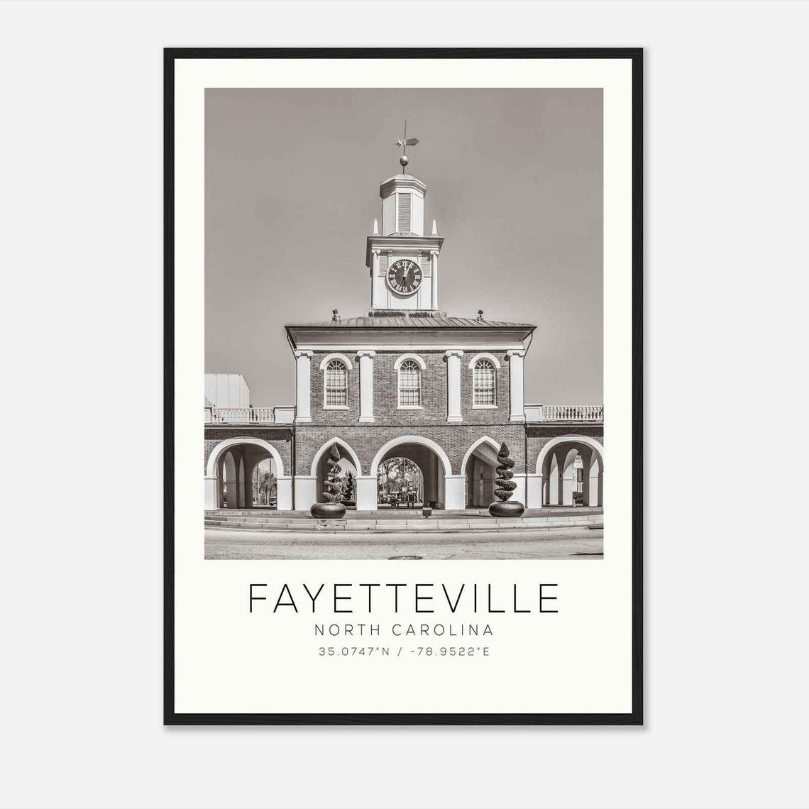 Fayetteville North Carolina Photo Travel Poster Fayetteville Travel Print Minimalist Travel Print Ds3