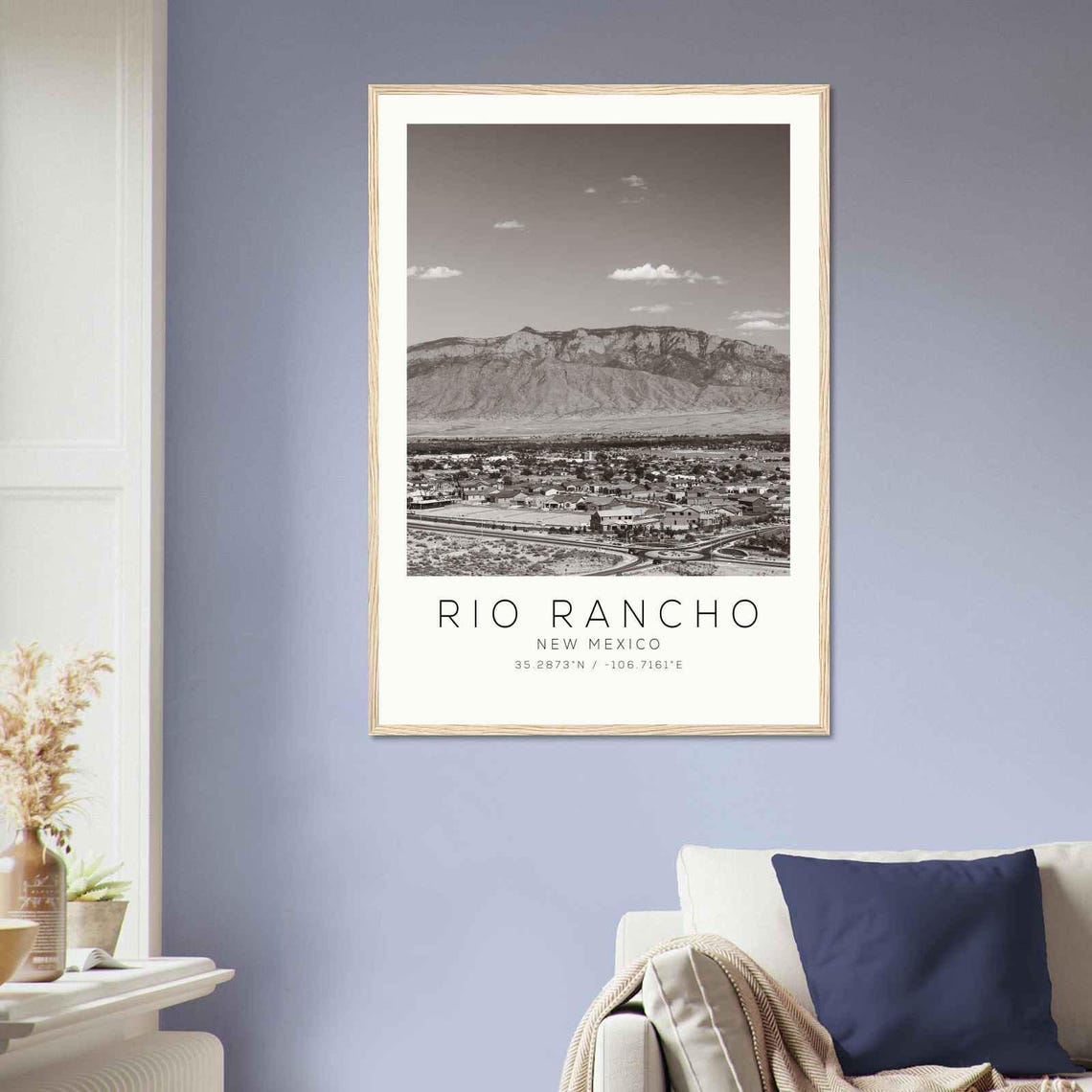 Rio Rancho New Mexico Sandia Mountains Black and White Photo Poster - Image 2