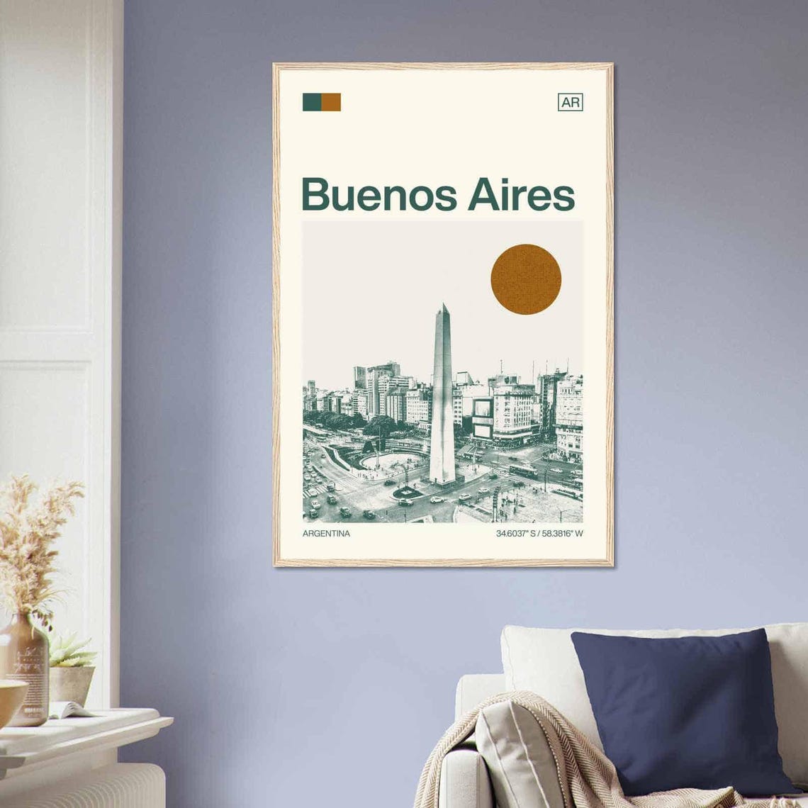 Buenos Aires Argentina Obelisk Avenue Duotone View Art Poster - Image 2