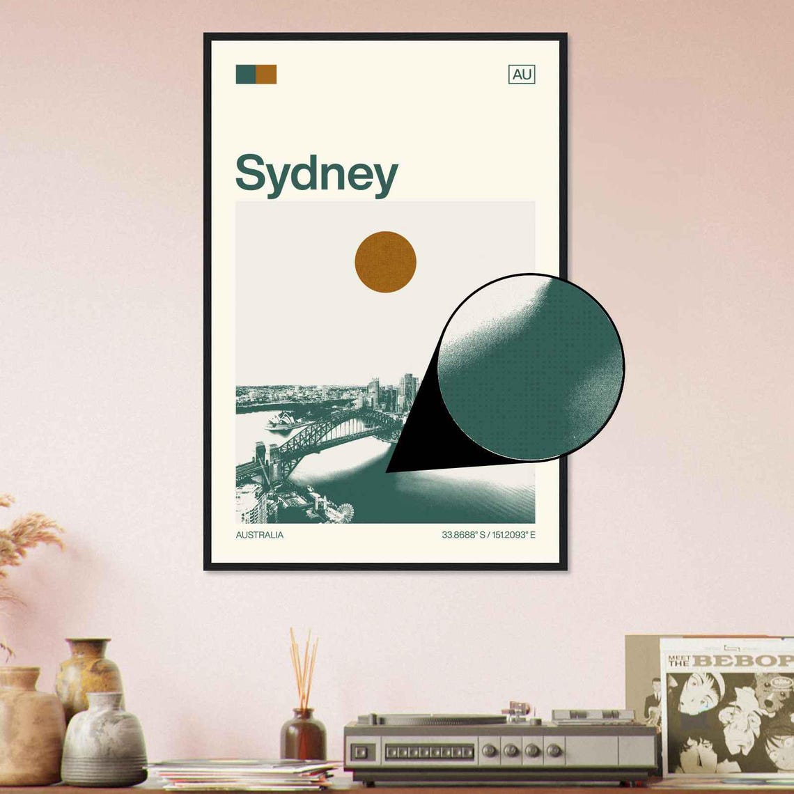Sydney Australia Harbor Bridge Opera House Vintage Travel Poster - Image 4