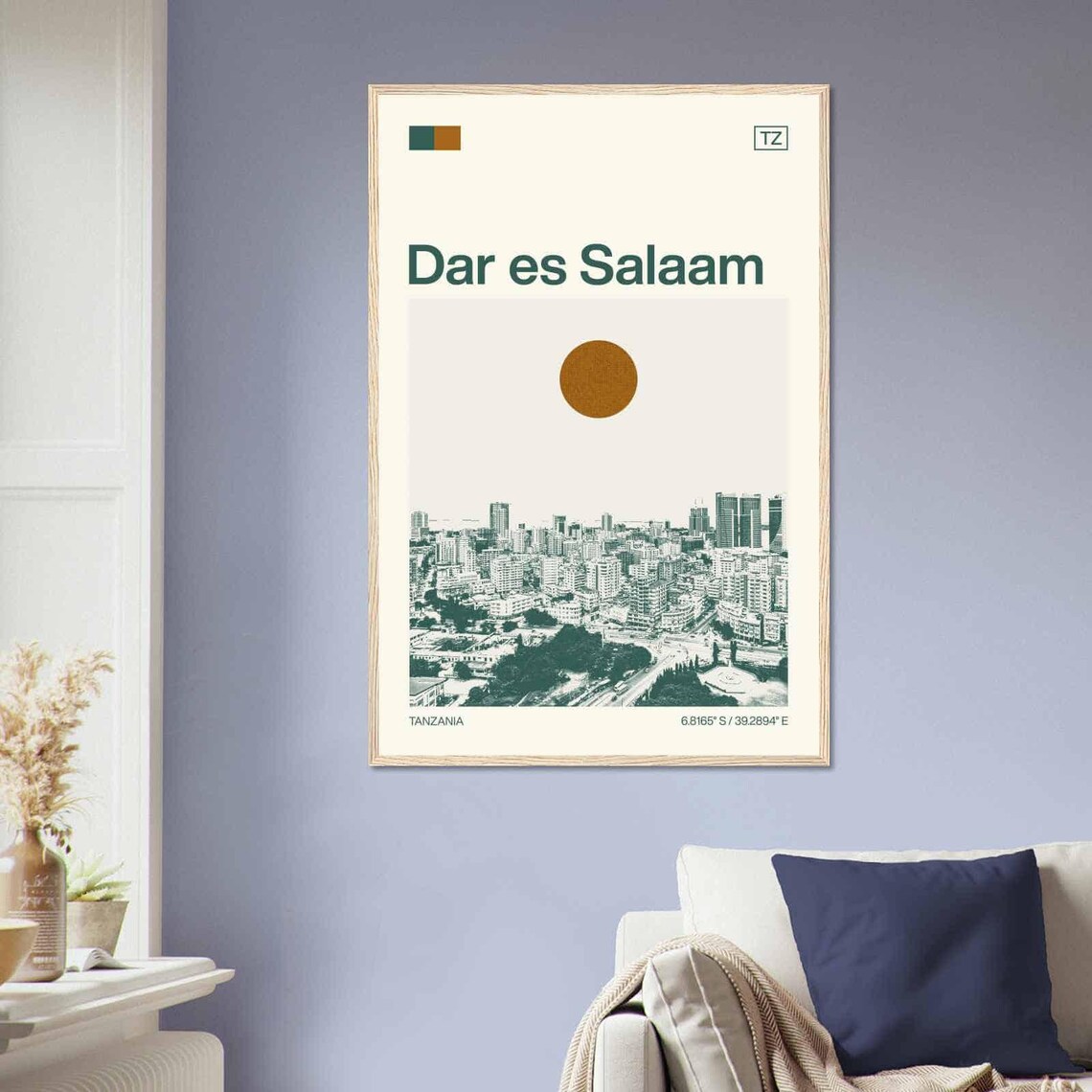 Dar es Salaam Tanzania City Skyline Aerial Minimalist Travel Poster - Image 2