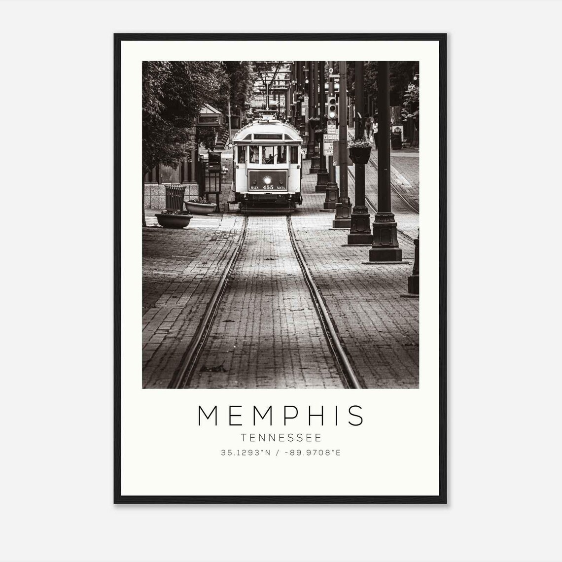 Memphis Tennessee Main Street Trolley Minimalist Travel Poster