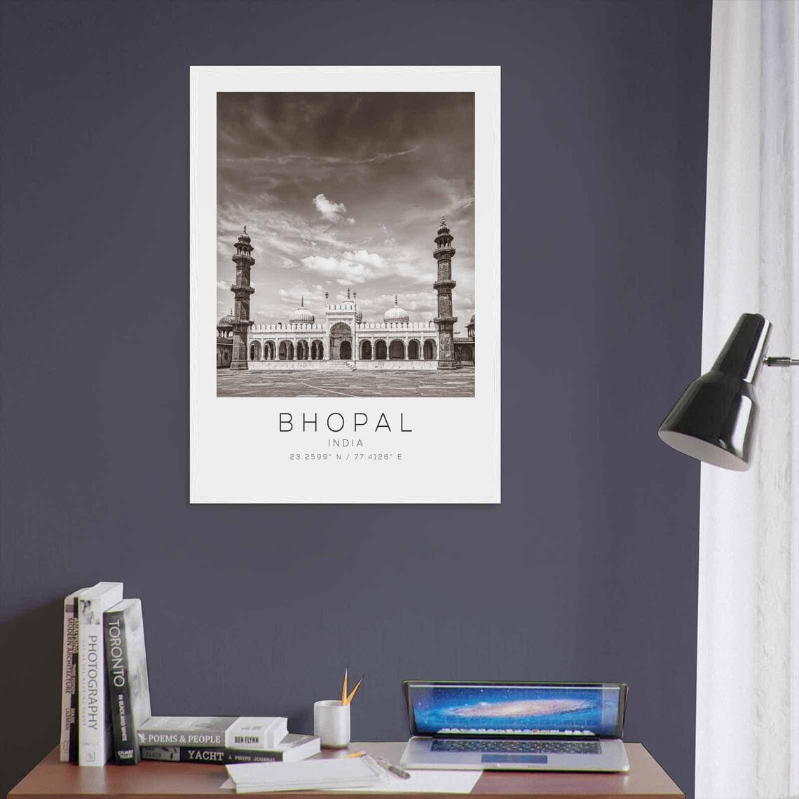 Bhopal India Travel Photo Poster Bw Bhopal Travel Print Minimalist Travel Poster Print - Image 3
