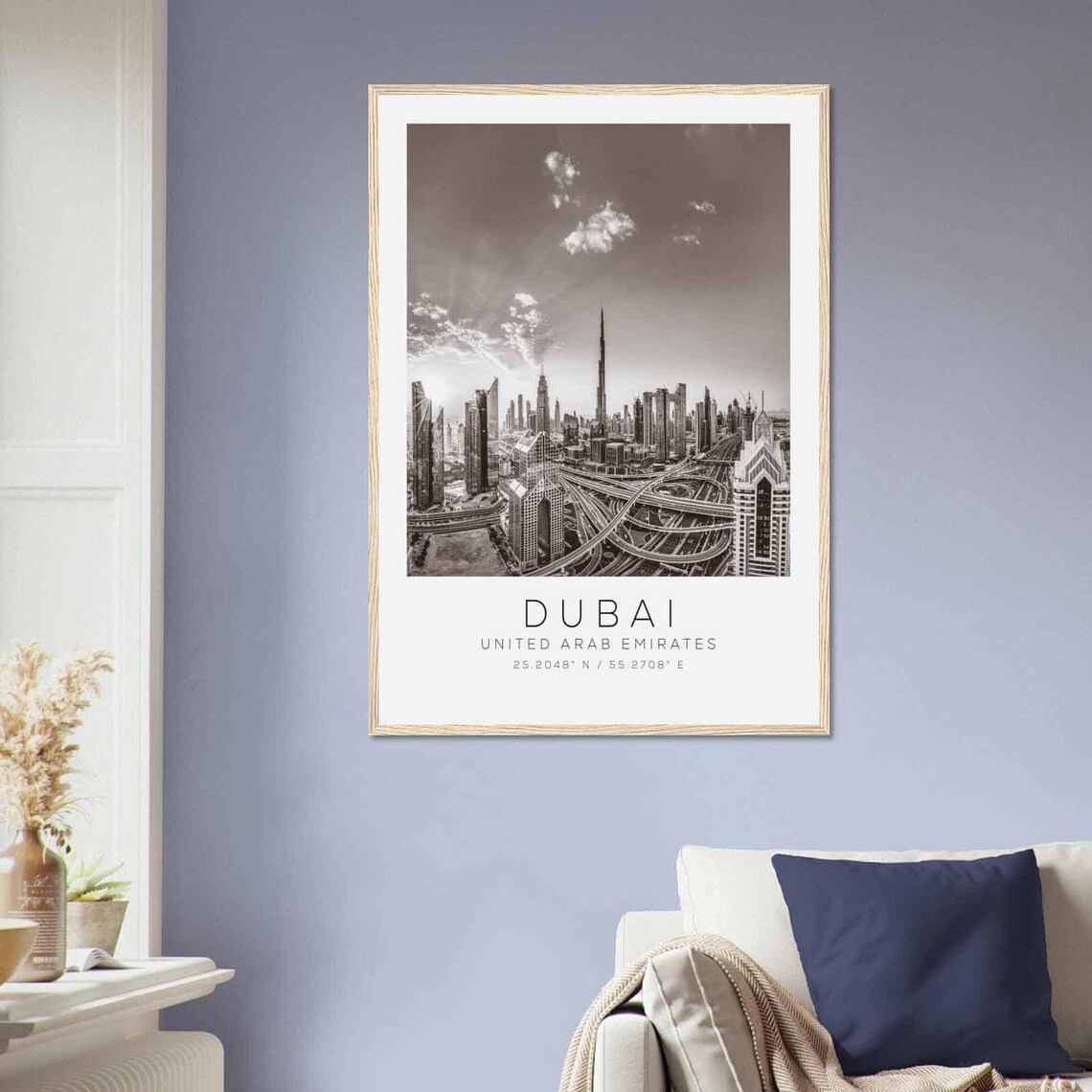 Dubai Black And White Burj Khalifa Skyline Photography Poster - Image 2