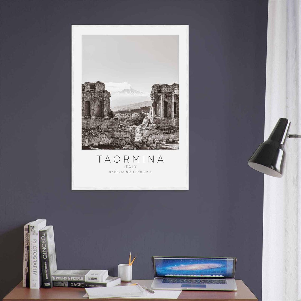 Taormina Italy Travel Photo Poster Bw Taormina Travel Print Minimalist Travel Poster Print Ds2 - Image 3