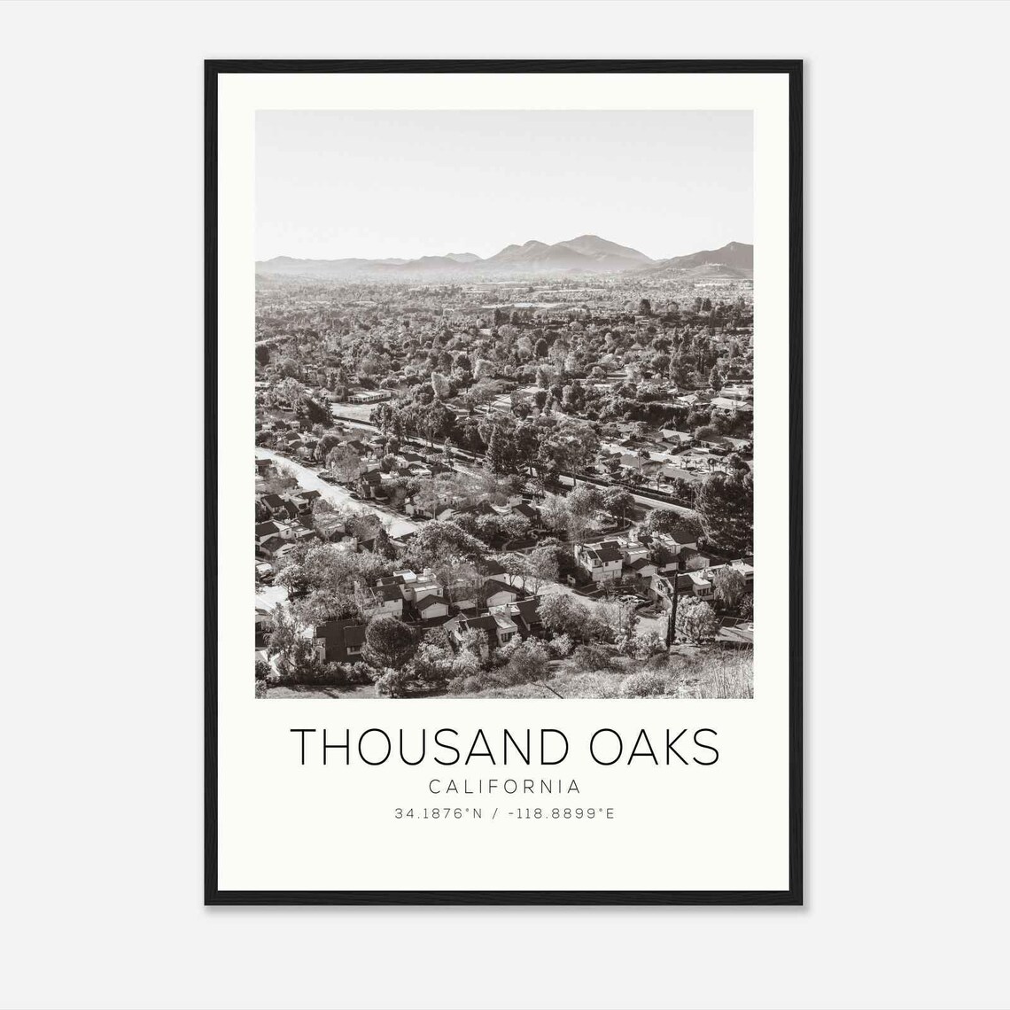 Thousand Oaks California Mountain Panorama Minimalist Photo Poster
