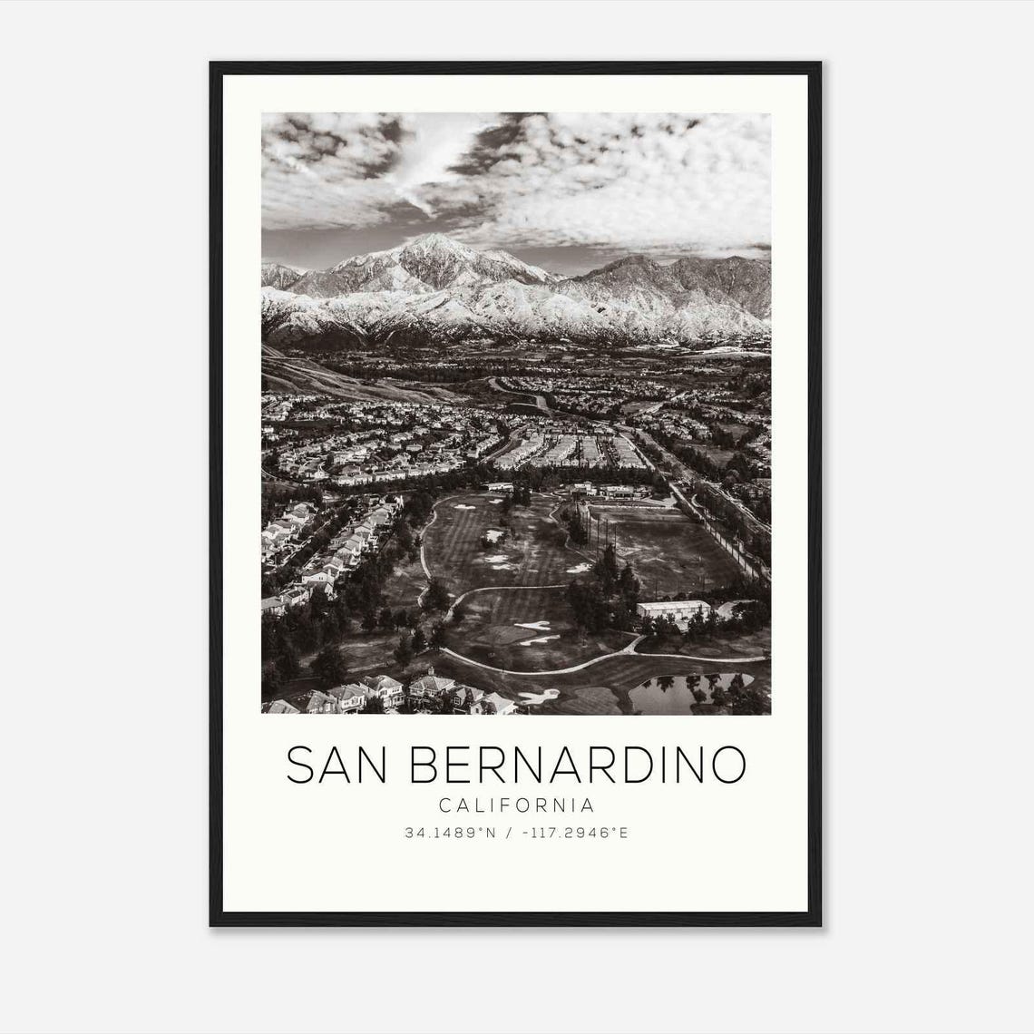 San Bernardino California Photo Travel Poster San Bernardino Travel Print Minimalist Travel Print Ds2