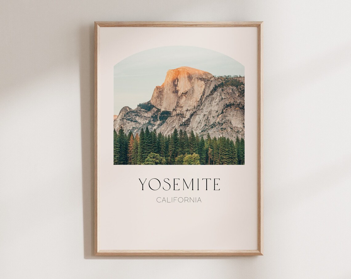 Half Dome Yosemite Travel Poster, California Landscape
