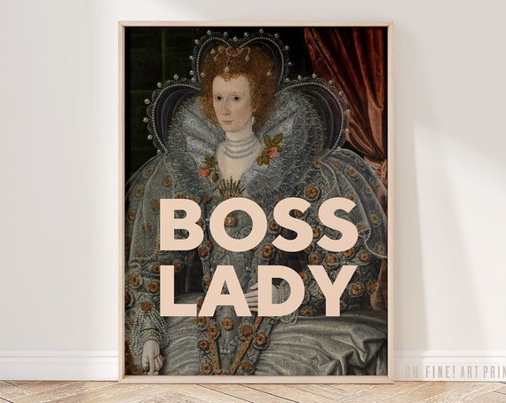Boss Lady Feminist Art Poster, Office Wall Decor