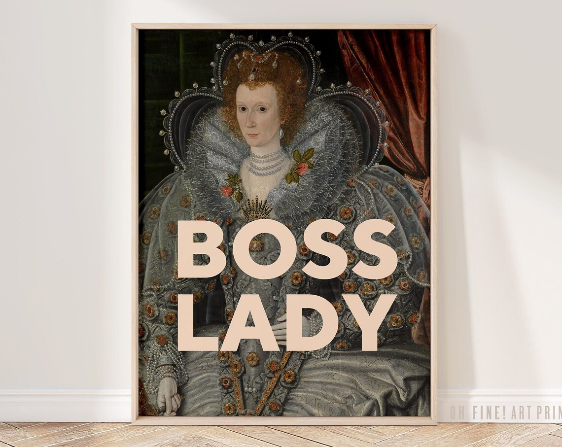 Boss Lady Feminist Art Poster, Office Wall Decor