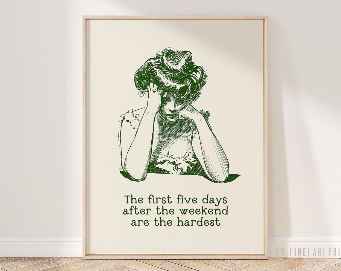 Vintage Office Motivational Poster Print, Funny Coworker Gift