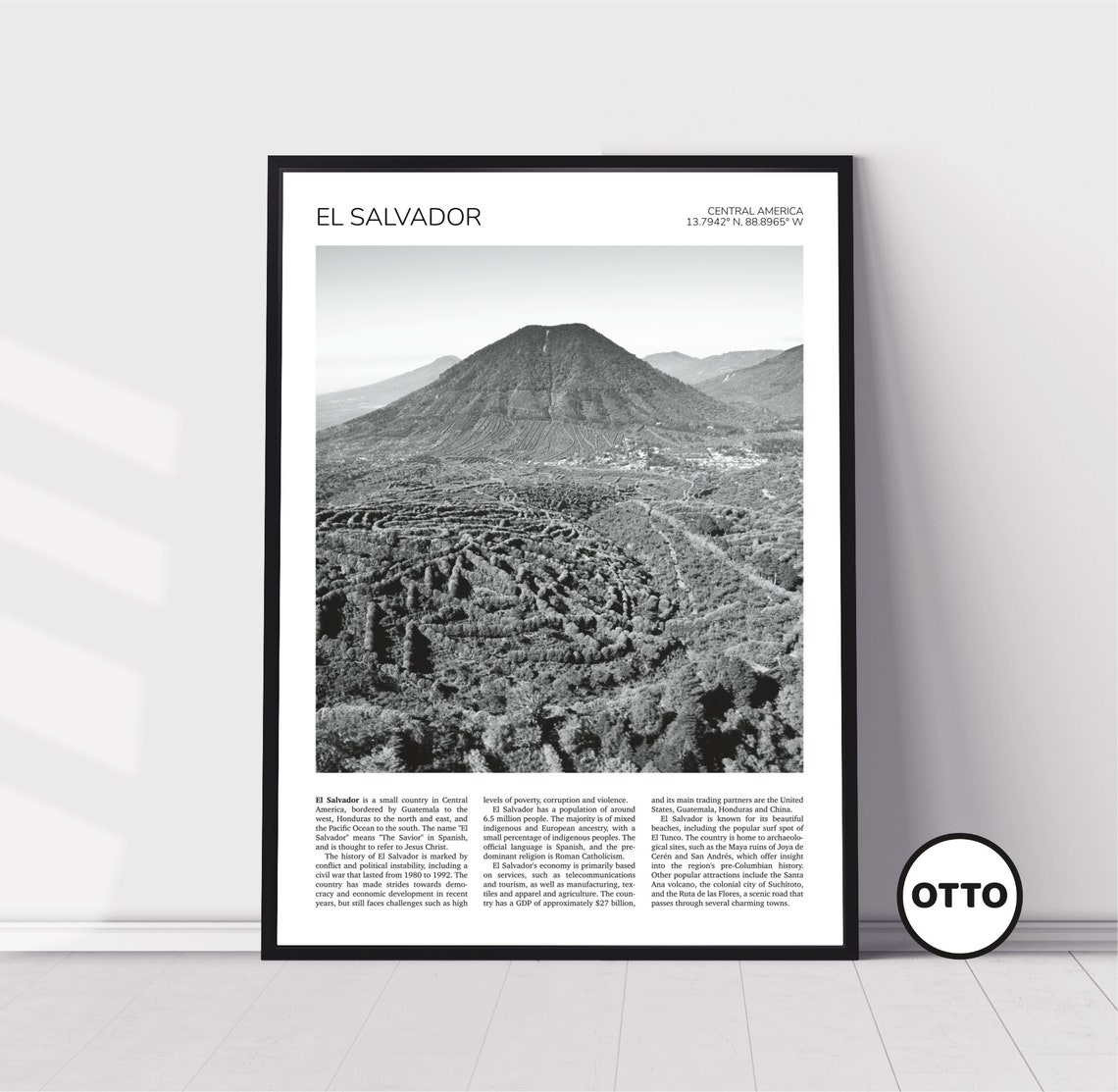 El Salvador Wall Art El Salvador Home Decor Print Mountain Art Travel Poster Artful Photo Travel Gift Memento Idea Central America