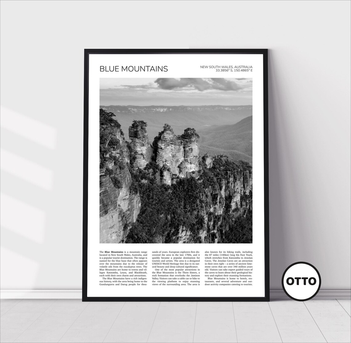 Blue Mountains Three Sisters Travel Poster, NSW