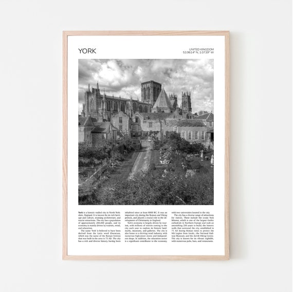 York Wall Art York Artful Travel Poster Print Photo York Minster Cathedral Yorkshire Northern England Uk