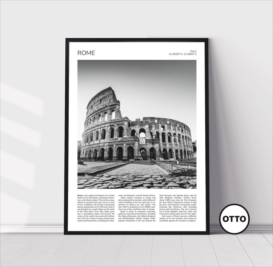 Rome Wall Art Rome Home Decor Print The Colosseum Art Travel Souvenir Poster Artful Photo Travel Gift Memento Idea Italy